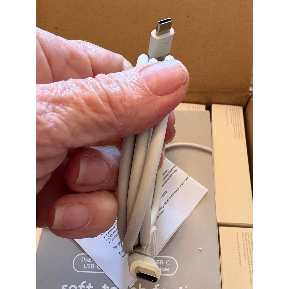 2 pak Heyday 6ft USB-C to USB-C Soft-Touch Fast Charging Cable 240W 5A‎ Gray